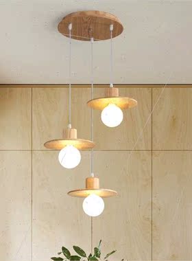 Dining room chandelier Scandinavian log three simple dining