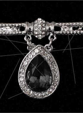 Korean fashion encrusted crystal drop shape female pin men s