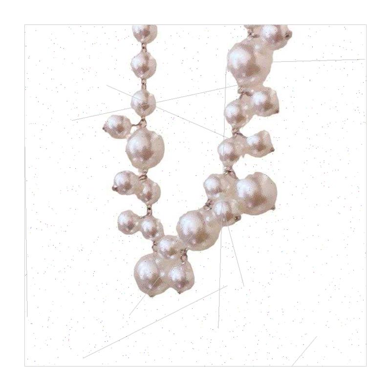 2023 Vintage pearl pearl necklace French collarbone chain br - 图3