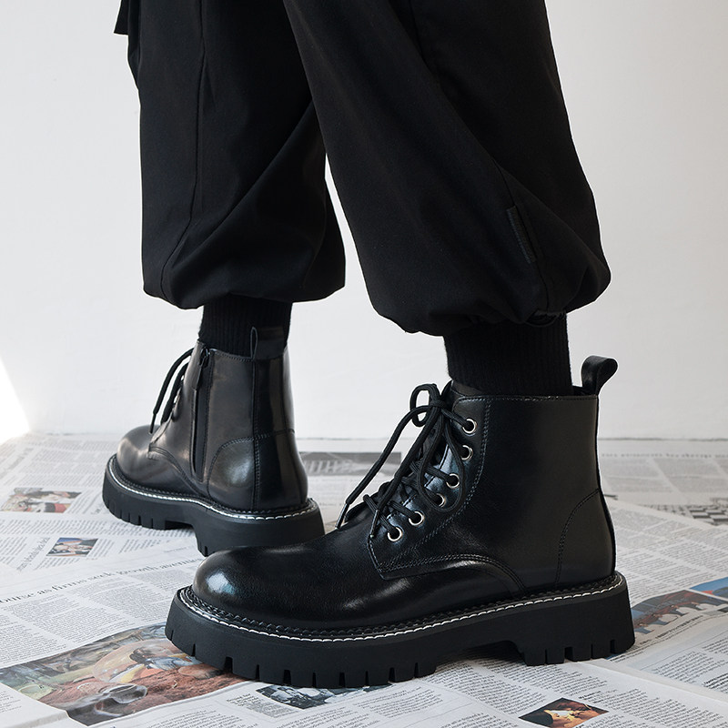 马丁靴男款潮低帮英伦风复古2025新款高帮皮鞋厚底增高中帮皮靴子,淘宝优惠券,粉丝福利购,淘宝优惠卷