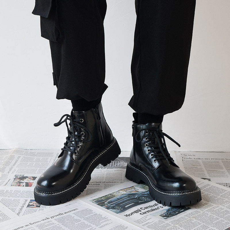 马丁靴男款潮低帮英伦风复古2025新款高帮皮鞋厚底增高中帮皮靴子,淘宝优惠券,粉丝福利购,淘宝优惠卷