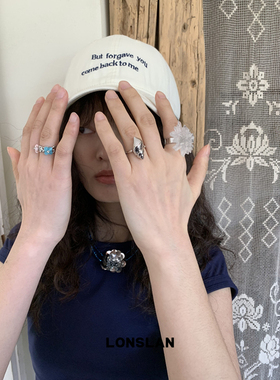 LONSLAN ACC 2025ss银色简约海螺造型感个性韩版戒指可开口指环