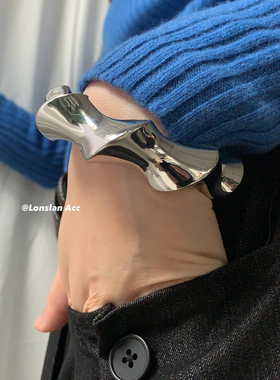 LonslanAcc重工金属质感银手镯
