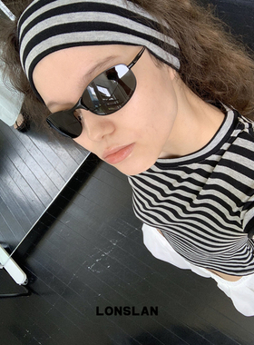 LONSLAN ACC 2025ss时尚帅气金属框椭圆镜片百搭太阳镜凹造型墨镜