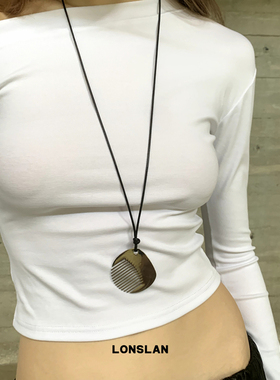 梳子造型金属质感INS抽绳项链