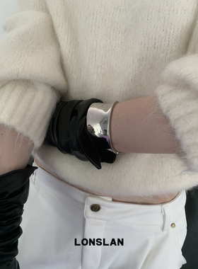 LONSLAN ACC 秋冬气质光面弧形弹簧扣手环百搭手镯