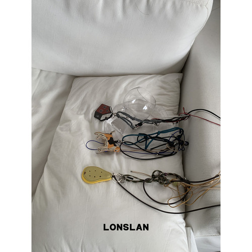 LONSLAN ACC 2025ss重工编织彩色编织绳绑带项链吊坠长款配饰 - 图2