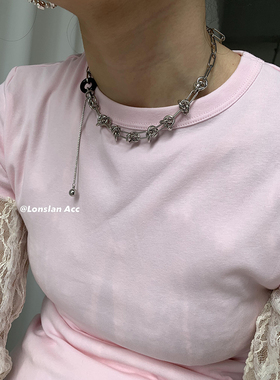 LONSLANACC冷淡风金属吊坠项链