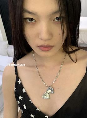 LONSLAN质感爱心拼接细绳项链