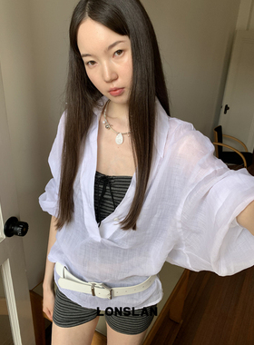 LONSLAN ACC 2025ss高级感手工串珠不规则项链韩系贝壳锁骨链