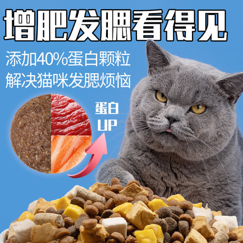 冻干猫粮10斤装成猫专用5kg幼猫生骨肉全价20斤营养增肥发腮蓝猫 - 图2