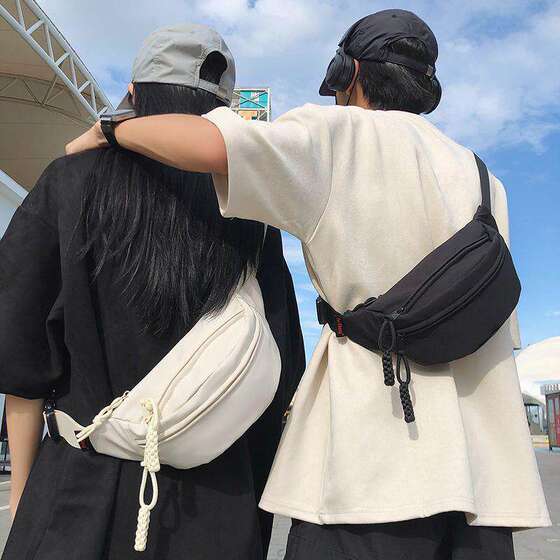 2026 New Large Capacity Chest Bag Men's Japanese Casual Simple Waist Bag Crossbody Bag Trendy Cool Ins Versatile Cosmetic Bag