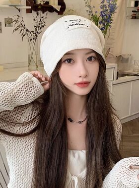 月子帽产后春秋包头帽孕妇帽子女夏季保暖针织毛线堆堆帽春秋薄款