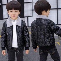 Boys leather clothes winter dress thickened New CUHK Genuine Leather Jacket Jacket Baby Man Gvet Warm Blouse Ochong