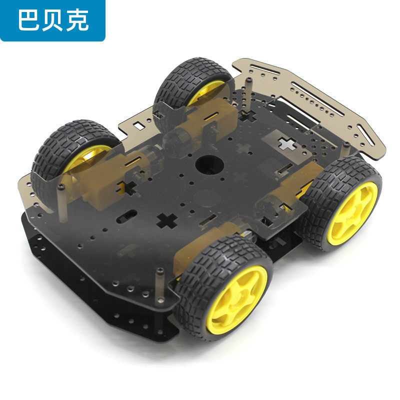 智能巡线四驱车底盘创客制作r1小车 巴贝克电子专用材料