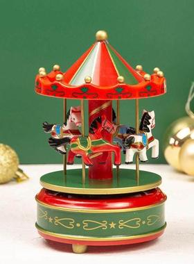 天空之城旋转木马音乐盒 情侣创意生日礼物欧式尖顶发条八音盒