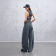 Semicircle Original Design ເຄື່ອງນຸ່ງຜູ້ຍິງ 2026 Summer Retro Loose Casual Washed Contrast Color Scimitar Pants for Women