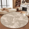 Wabi-Sabi Wind Horse Round Carpet Living Room Bedroom Light Luxury Bedside Dresser Floor Mat Waterproof, Anti-fouling, High-end and Thick