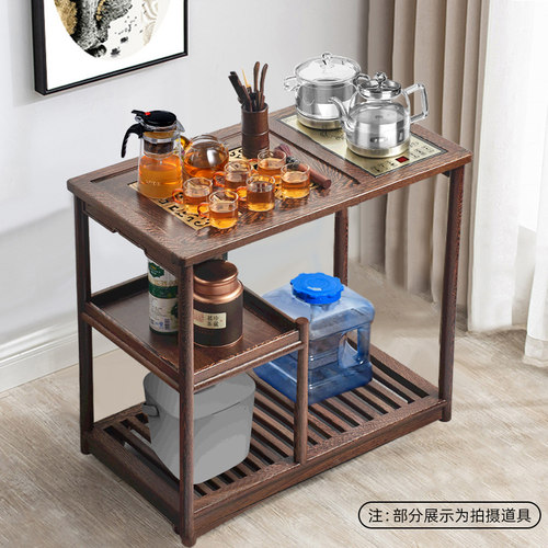 鸡翅实木移动茶车茶台烧水壶一体家用客厅全自动泡茶功夫茶具套装 - 图3