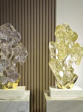 新中式白菜玄关招财摆件酒店大堂售楼处透明树脂雕塑公司装饰品