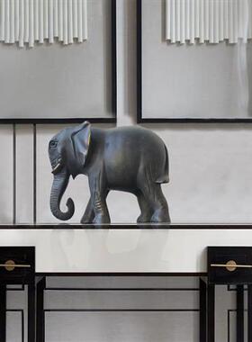 厂家大象玄关酒柜电视柜装饰铸铜工艺品欧式会客厅桌面摆件