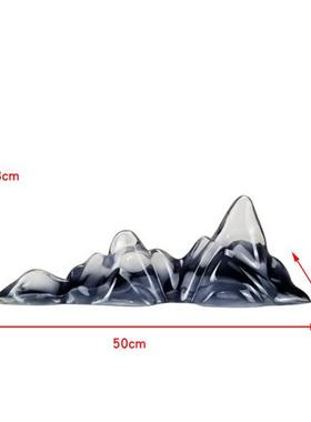 透明假山形树脂雕塑现代办公室酒店客厅家居软装饰工艺品装置摆件