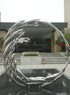 东莞梅州方凯迪制作不锈钢圆形户外水池摆件广场大型雕塑定制