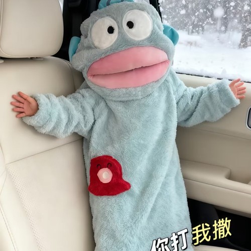 小丑鱼睡衣连体秋冬季珊瑚绒加绒加厚保暖大头卡通睡袍儿童男女童 - 图3