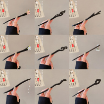 Ancient Wind Black Sandalwood Hair Hairpin Female New Chinese Advanced Sensation Hairpin Modern Brief Wooden Hairpin Subpan Hairpin Wood Hairpin