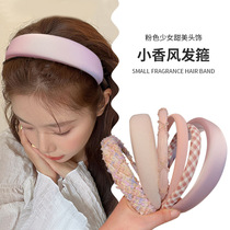 Pink Woven Teenage Girl Head Stirrup Advanced Sensation Small Aroma Wind Hair Stirrup Sweet 100 hitch Lattice Hair Bale Hair Bale Hair Card-issuing