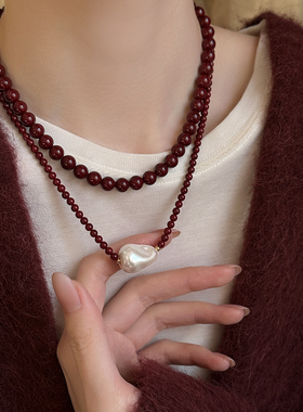 巴洛克淡水珍珠项链女高级感轻奢