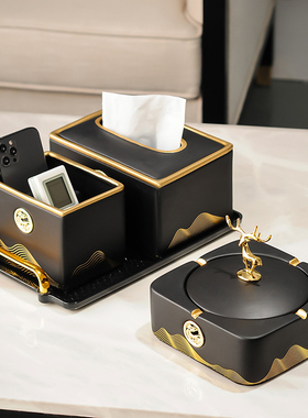 轻奢高级感客厅桌面茶几托盘摆件现代新中式高端餐桌上.摆放装饰