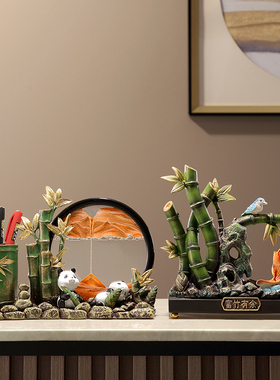 节节高升新中式创意流沙画摆件客厅书房电视柜装饰品乔迁新居礼品