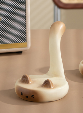 卡通猫咪手机支架办公室桌面摆件装饰创意可爱猫尾平板懒人支撑架