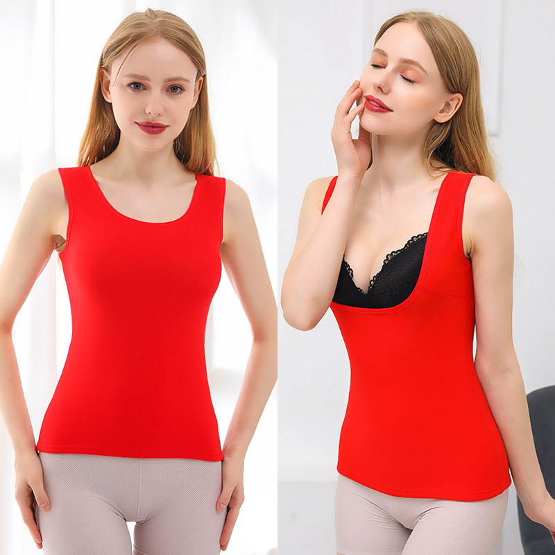 背心加绒秋冬季马甲棉内衣打底衫 吉芸妃保暖背心