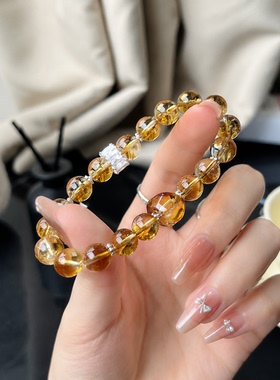 【原创】天然黄水晶黄塔晶干净精致高级清新招财进宝叠戴女款手串