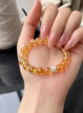 【原创】天然黄水晶黄塔晶干净精致高级清新招财进宝叠戴女款手串