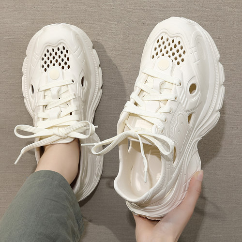 厚底洞洞鞋男款2026新款夏季开车凉鞋运动透气防滑防臭拖鞋男外穿 - 图2