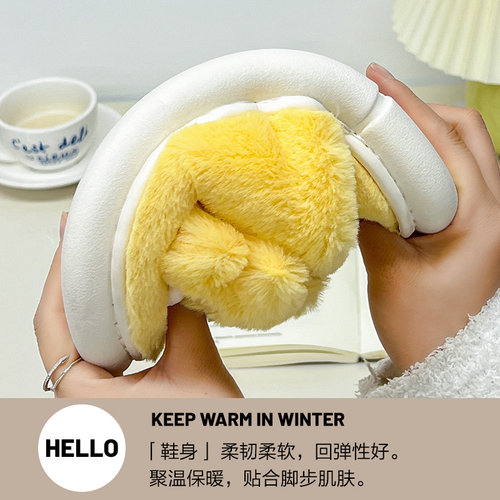 棉拖鞋女士秋冬季2025新款包跟室内家居厚底毛绒保暖可爱月子棉鞋 - 图3