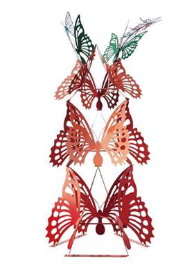 不锈钢仿真蝴蝶摆件户外定制草坪昆虫动物雕塑花园装饰园林景观美