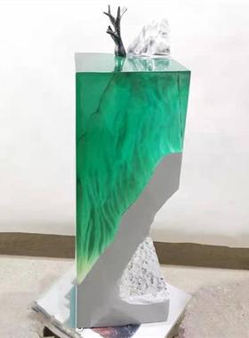 现代酒店会所创意雕塑环氧透明树脂海洋艺术工艺品摆件样板房装饰