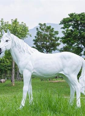玻璃钢大型马雕塑仿真马模型户外庭院子花园商场美陈园林景观装饰