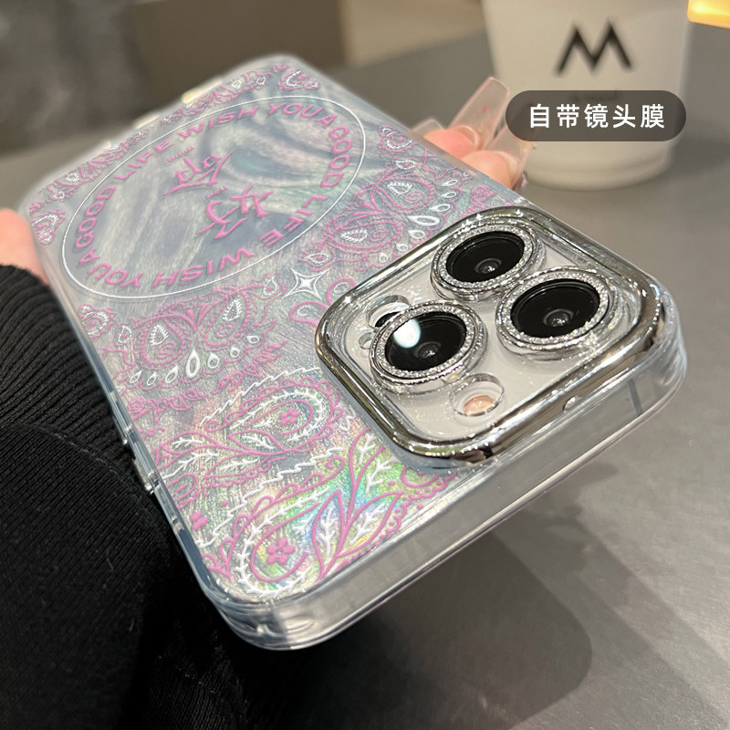 个性好命文字适用iphone17手机壳15promax苹果14保护套13全包自带镜头膜16pro小众新款12防摔14pro轻奢羽纱 - 图1