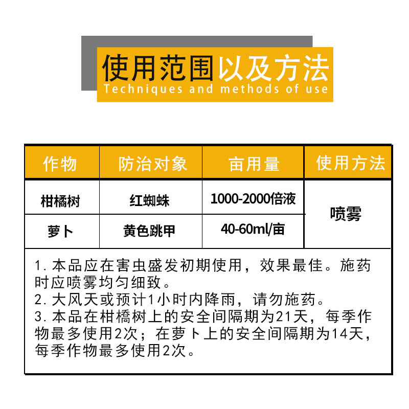 蓟时雨 15%哒螨灵柑橘树萝卜红蜘蛛黄条跳甲小白菜心地蓟马杀虫剂 - 图2