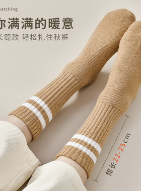 超厚羊毛袜子女秋冬中筒加保暖棉