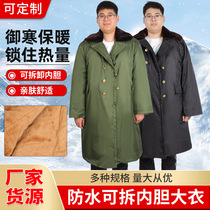 Cotton coat large coat winter thickened garnter anti-cold wear Rao Northeastern cotton padded jacket Military green coat long version cotton padded jacket