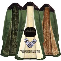 Old style military cotton coat men and women resistant to dirty thickening long section of labor security cold storage with work anti-cold cotton jacket Northeast cotton padded jacket