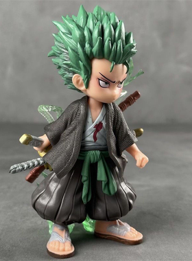 海贼王手办Q版索隆GK索隆三刀佐罗桌面动漫模型摆件周边礼物