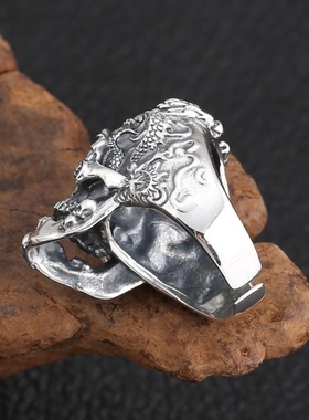 霸气机车摇滚骷髅头9戒指男潮个