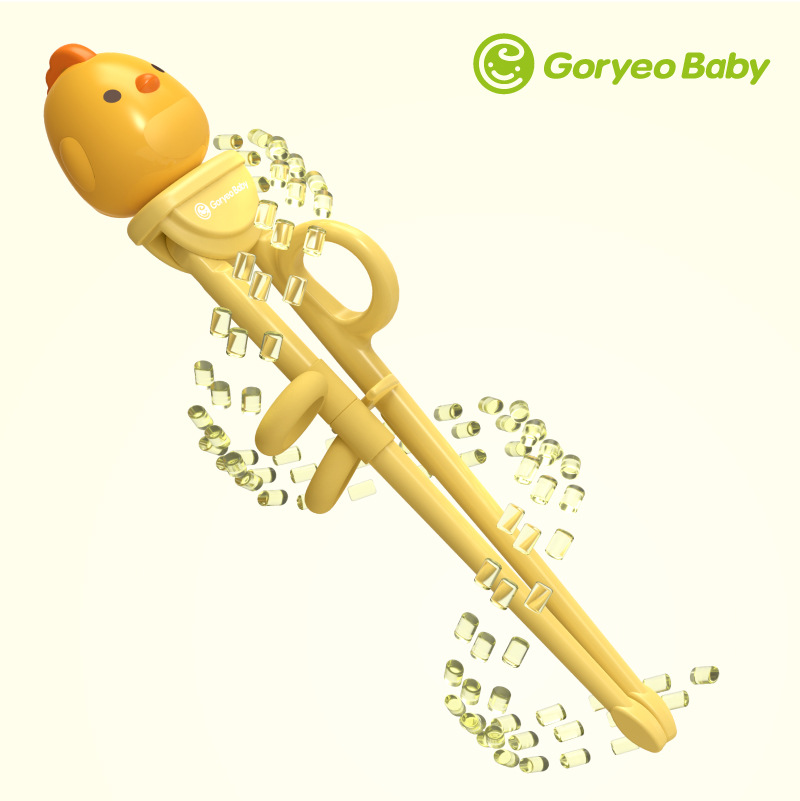 Goryeobaby儿童筷子训练筷3岁宝宝学习筷2岁幼儿不锈钢勺叉子-图0